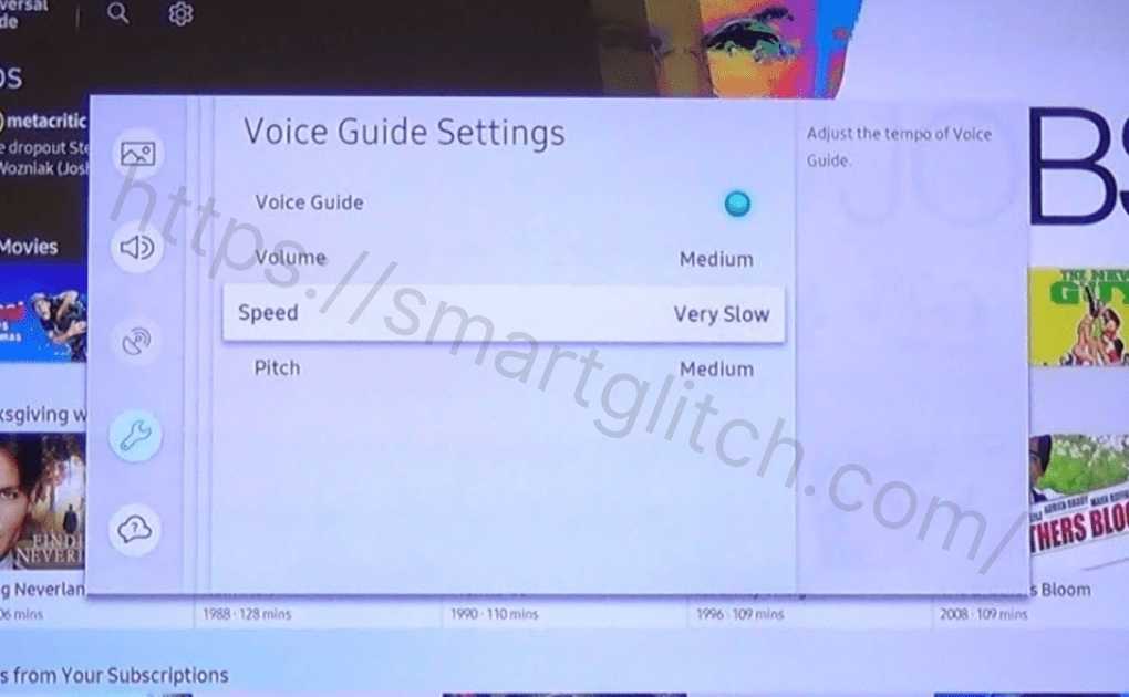 how to disable Voice guide on Samsung tv