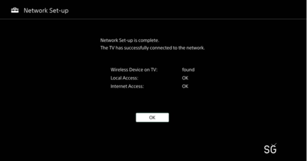 sony tv says connected to wifi but no internet